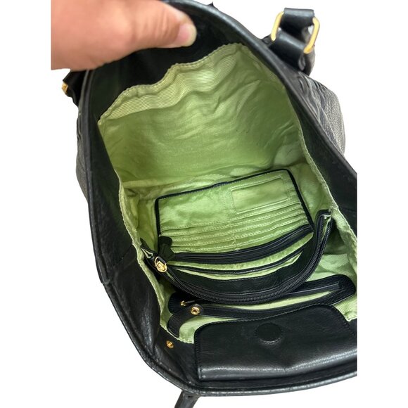 Isabella Fiore vintage leather tossled floral handbag purse SKU 3227 - Picture 11 of 16